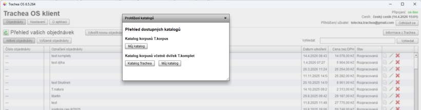 NOVÁ VERZE TRACHEA OS 6.5 – KATALOGY KORPUSŮ A KOMPLETŮ