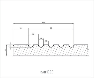 D09 řez tvaru