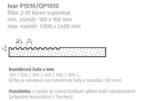 tvar P1010/QP1010 – nákres