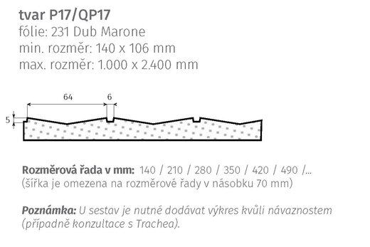 tvar P17/QP17 – nákres