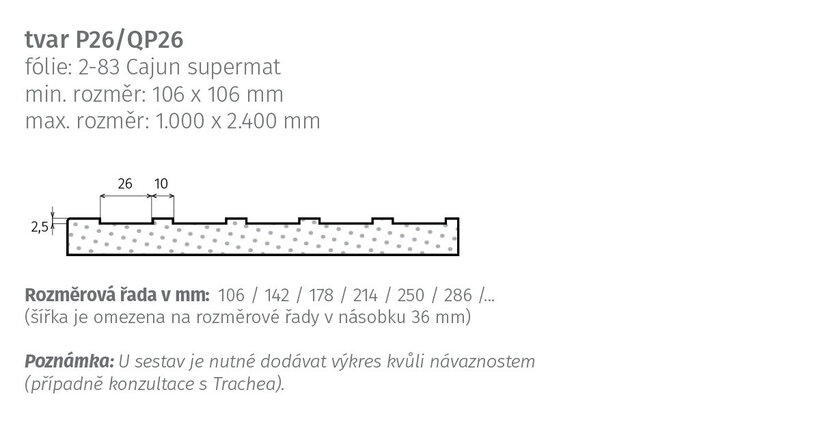 tvar P26/QP26 - nákres tvar P26/QP26 – nákres